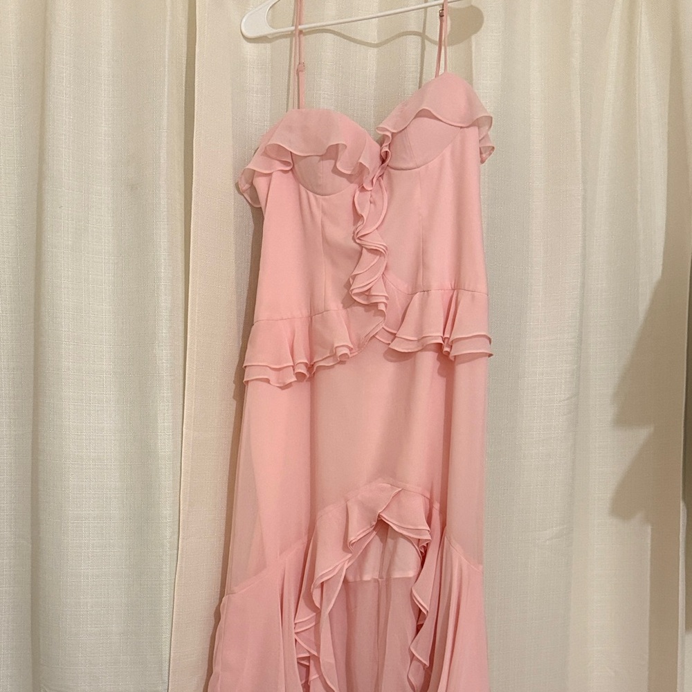 Gianni Bini Pink Ruffle High Low Dress